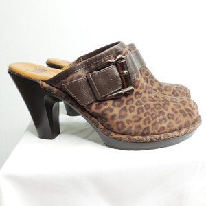 Sofft Leather Animal Print Heeled Boho Clo…